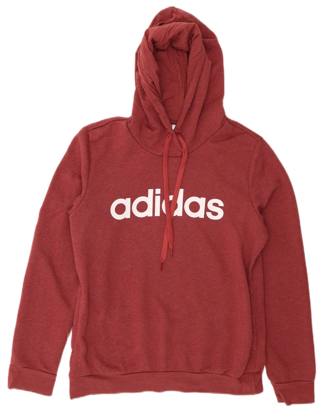 ADIDAS Damen Graphic Hoodie Pullover UK 12/14 Medium Maroon Baumwolle