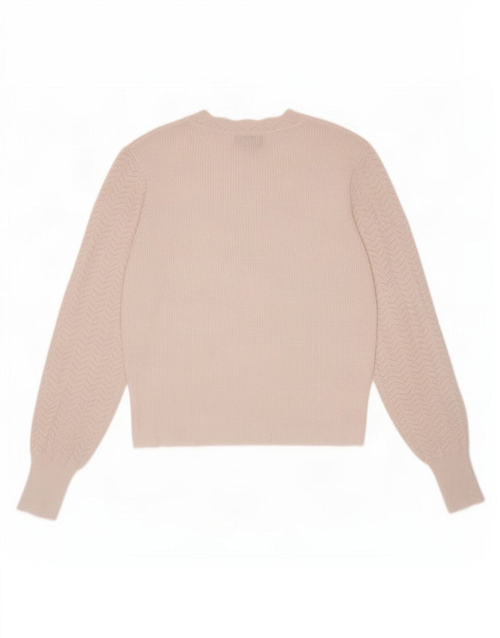 Oasis Damen-Pullover mit Rundhalsausschnitt, UK 12, Mittelweiß, Polyester