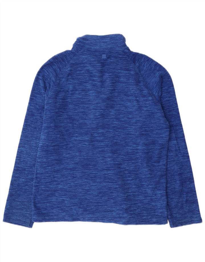 Mountain Warehouse Herren-Fleecepullover mit Reißverschluss am Kragen, kleines, blau meliertes Polyester
