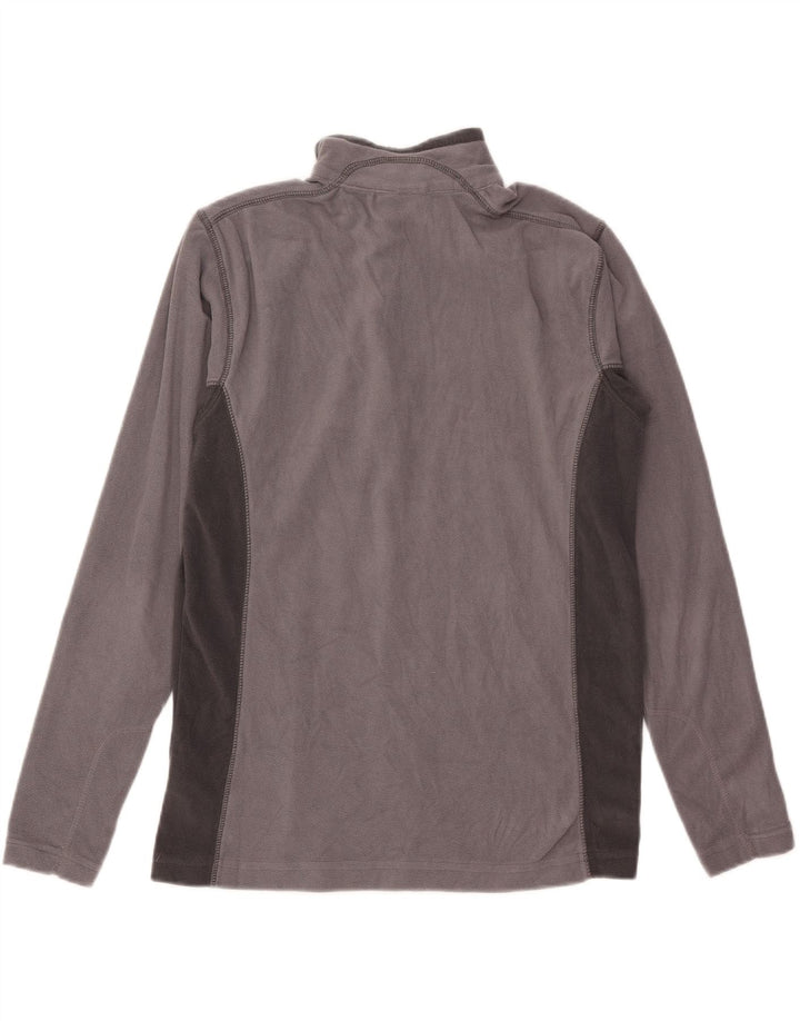 Columbia Herren-Fleecepullover mit Reißverschluss am Hals, kleines graues Farbblock-Polyester