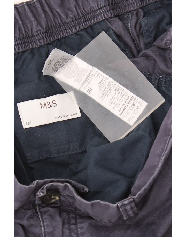 Marks & Spencer Herren-Chinoshorts W36, Größe L, Marineblau, Baumwolle