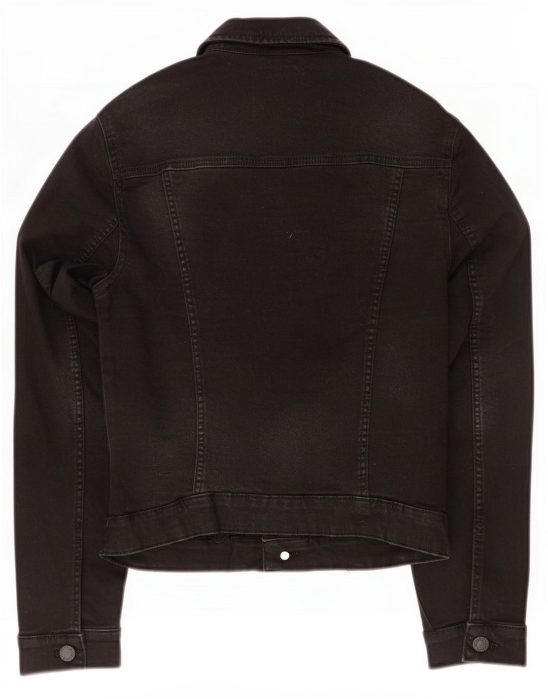 Zara Damen Trafaluc Jeansjacke UK 12 Mittelschwarze Baumwolle