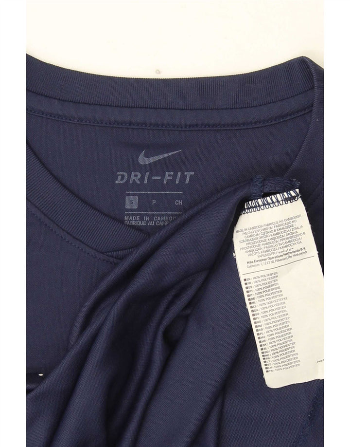 Nike Herren Dri Fit T-Shirt Top Small Marineblau Polyester