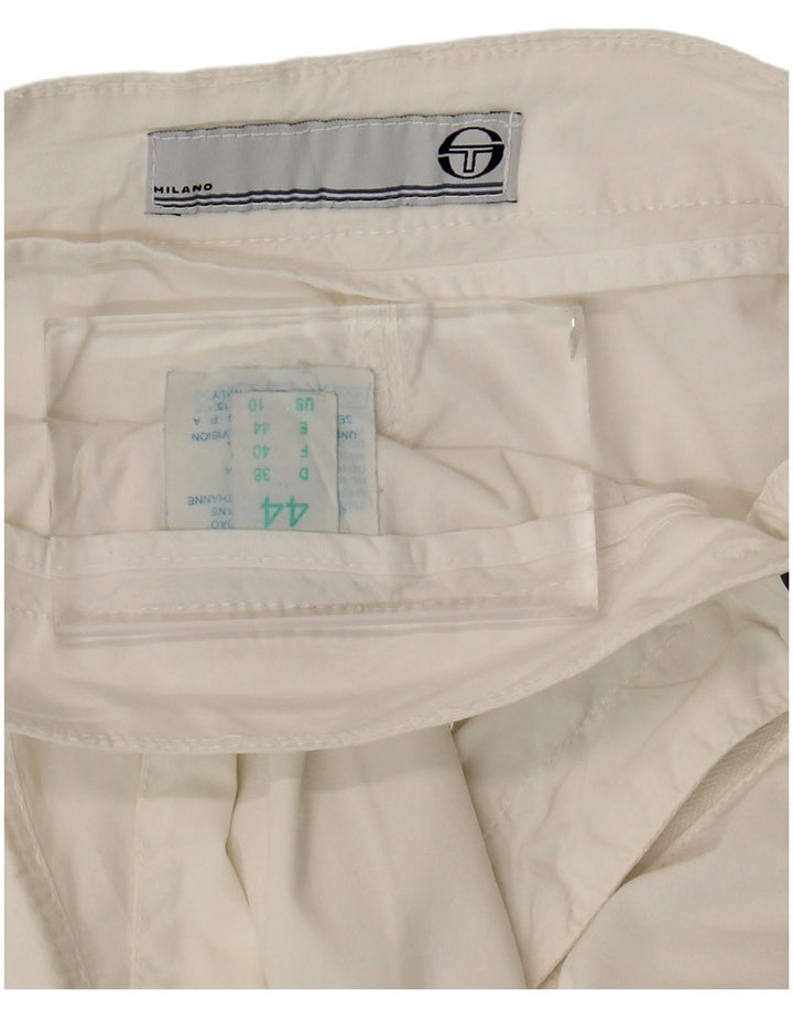 Sergio Tacchini Damen gerade Chinohose IT 44 Medium W30 L27 Weiß