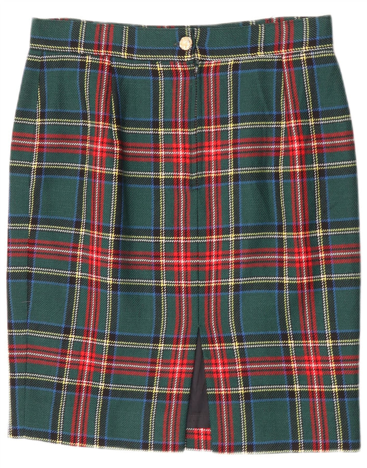 Vintage Damen Bleistiftrock W30 Mittelgrün kariert