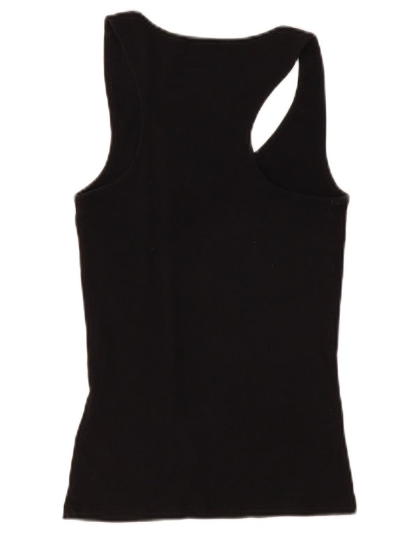 Guess Damen Grafik-Trägershirt UK 12 Mittelschwarze Baumwolle