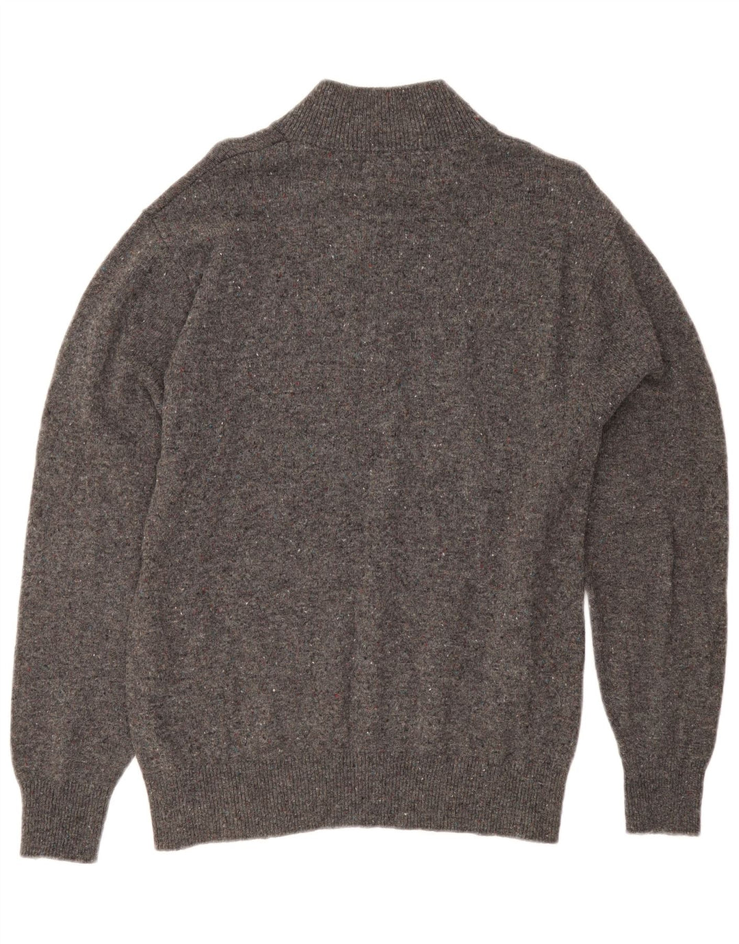 Orvis Herren-Pullover mit Reißverschluss am Hals, mittelgrau gesprenkelte Wolle