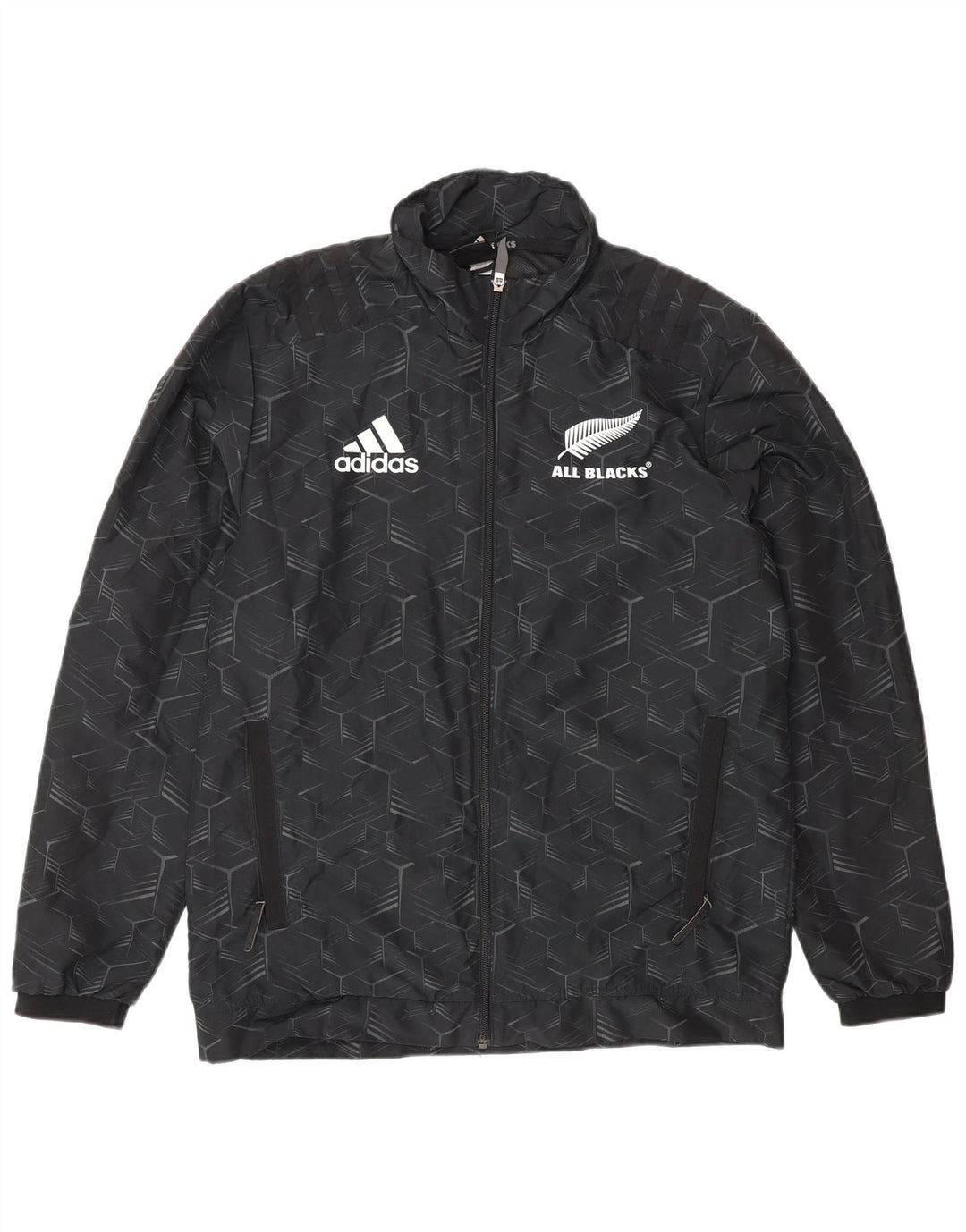 Adidas Herren All Blacks Graphic Trainingsanzug Top Jacke Small Schwarz Geometrisch