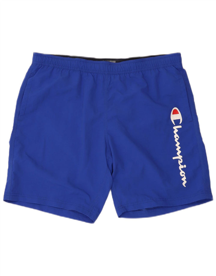 CHAMPION Herren Badeshorts mit Grafik, 2XL, Blau, Polyester