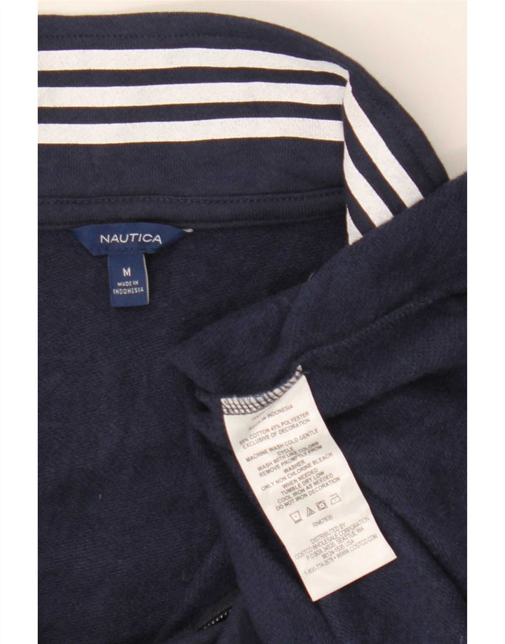 Nautica Herren-Sweatshirt mit Reißverschluss am Hals, mittlere marineblaue Baumwolle