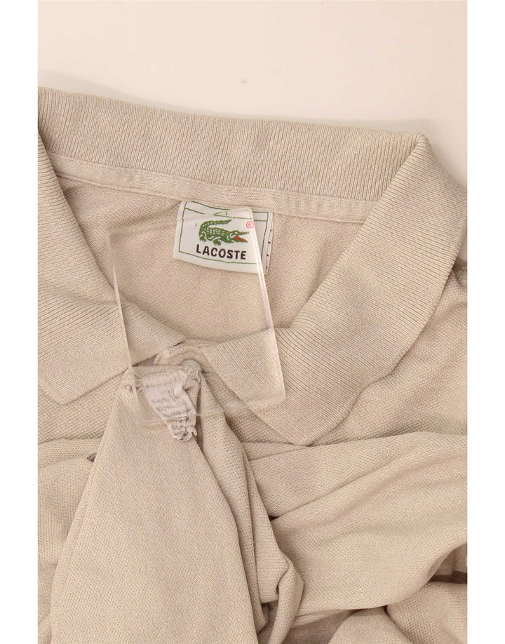 Lacoste Herren Poloshirt Größe 7 2XL Beige Baumwolle