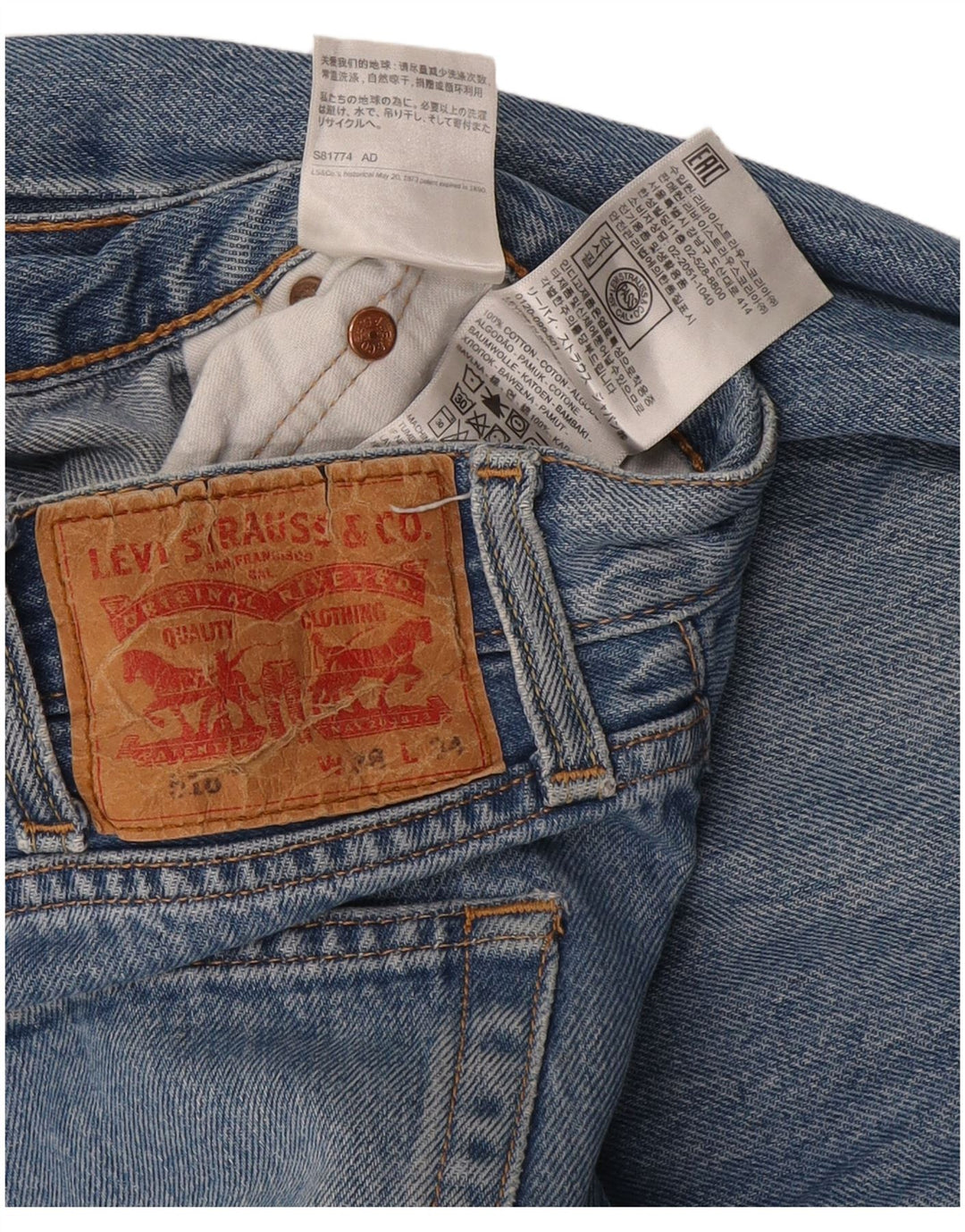 Levi's Herren 516 Straight Jeans W28 L34 Blaue Baumwolle