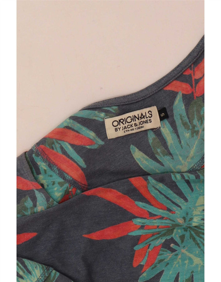 Jack & Jones Herren-Trägershirt, klein, Marineblau mit Blumenmuster
