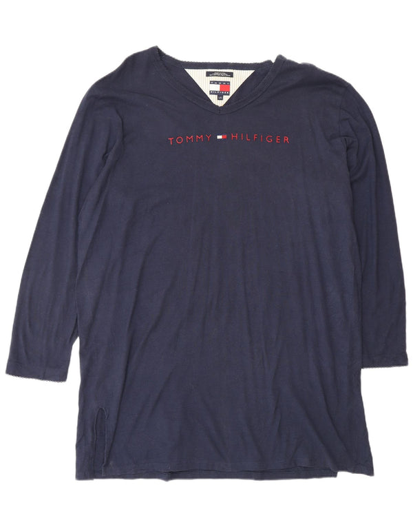 Tommy Hilfiger Damen Grafik-Langarm-Tunika-Oberteil, UK 16, Größe L, Marineblau