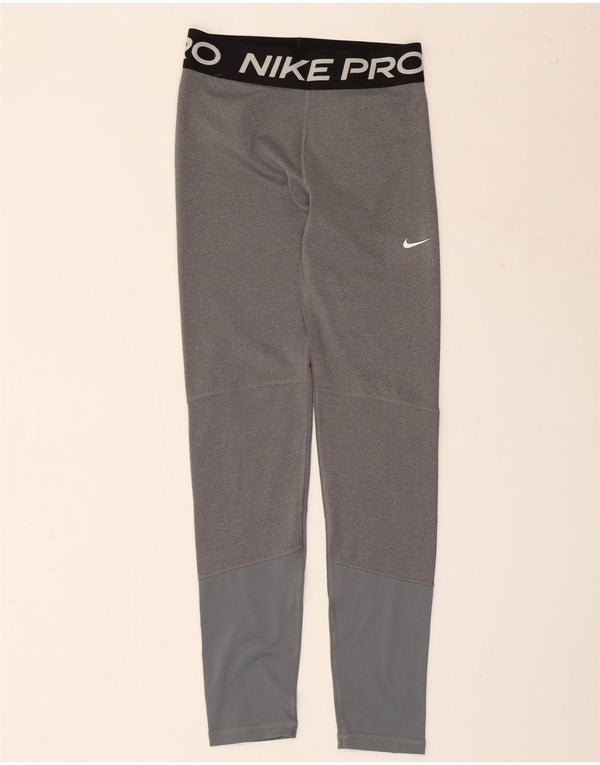 NIKE Dri Fit Grafik-Leggings für Mädchen, 13–14 Jahre, XL, Grau, Farbblock