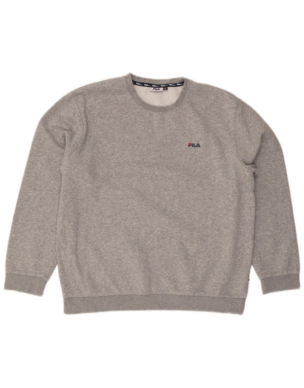 Fila Herren Sweatshirt Pullover 2XL Grau gefleckte Baumwolle