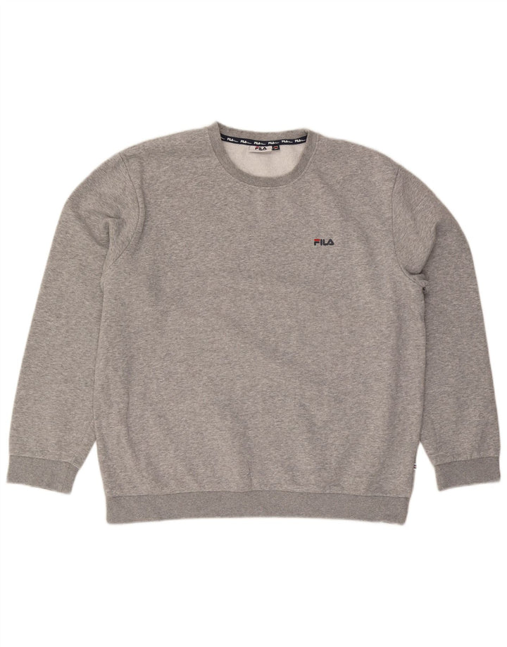 Fila Herren Sweatshirt Pullover 2XL Grau gefleckte Baumwolle