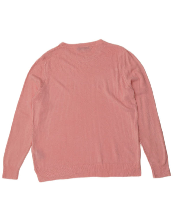 Marks & Spencer Damen-Pullover mit Rundhalsausschnitt, Gr. 18, XL, Rosa, Acryl