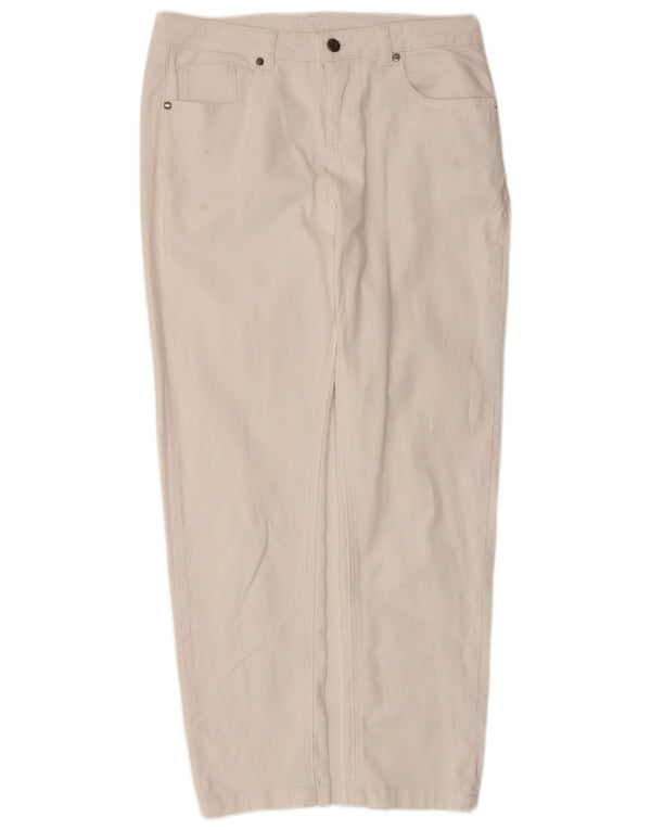 Hobbs Damen Straight Jeans UK 12 Medium W30 L27 Weiße Baumwolle