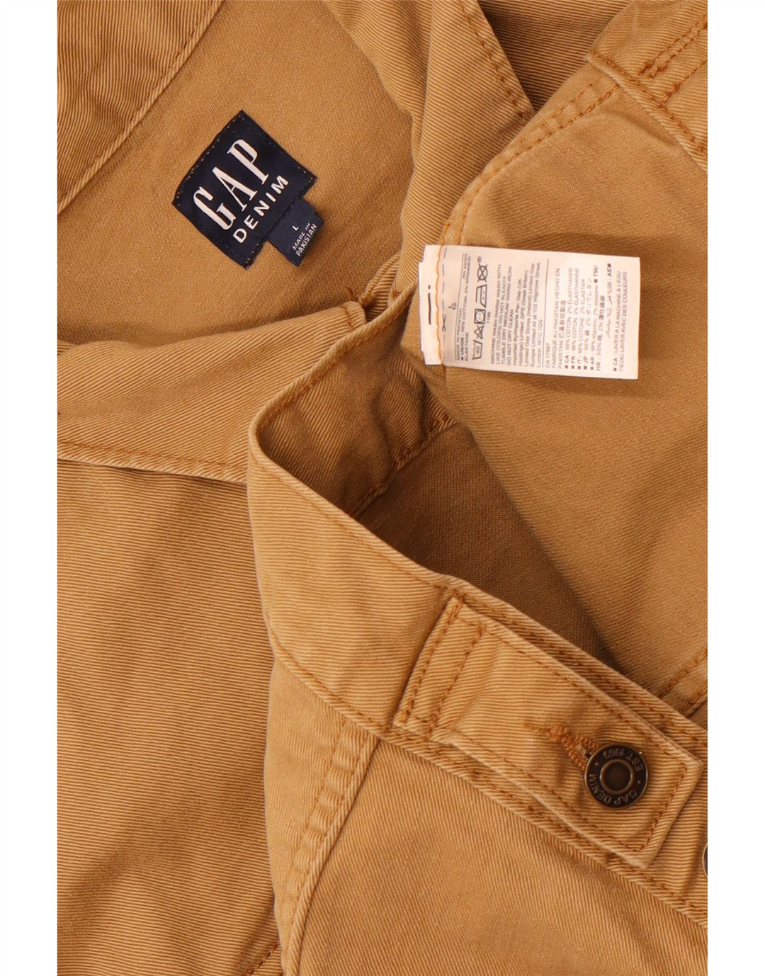 Gap Herren Jeansjacke UK 40 Große braune Baumwolle