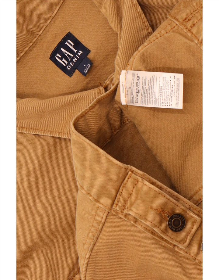 Gap Herren Jeansjacke UK 40 Große braune Baumwolle