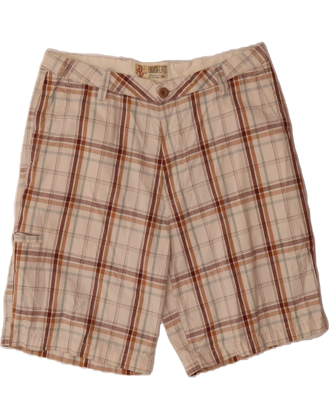 DOCKERS Mens Chino Shorts W36 Large Beige Check Cotton Vintage Dockers and Second-Hand Dockers from Messina Hembry 