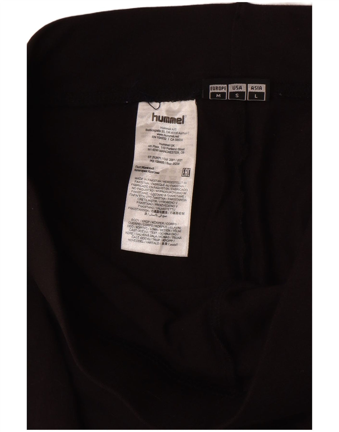 Hummel Damen Graphic Leggings UK 14 Mittelschwarze Colourblock-Baumwolle
