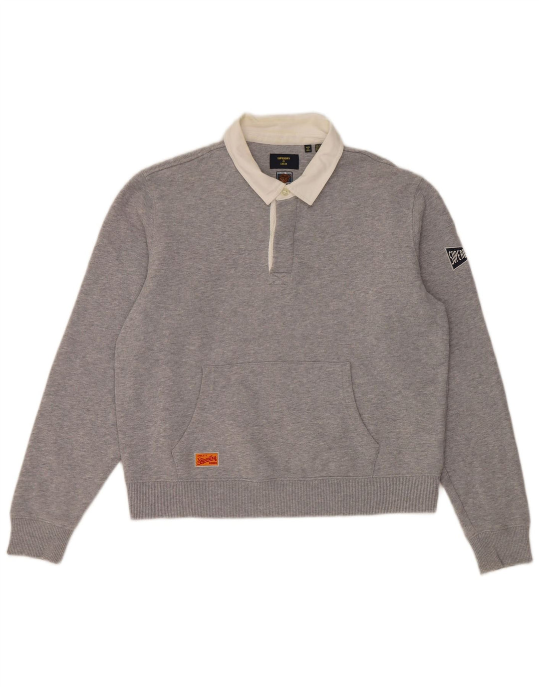 Superdry Damen-Sweatshirt in Übergröße mit Rollkragen, UK 12, Mittelgrau