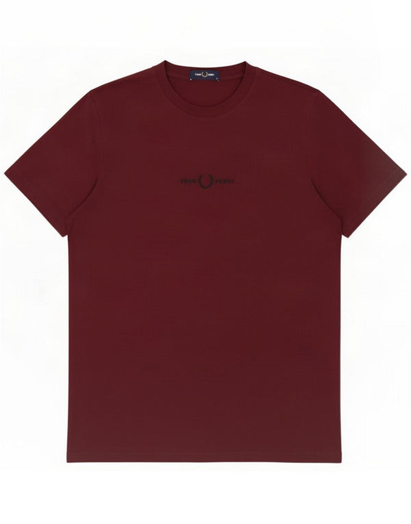 Fred Perry Herren T-Shirt Top Medium Burgunder Baumwolle
