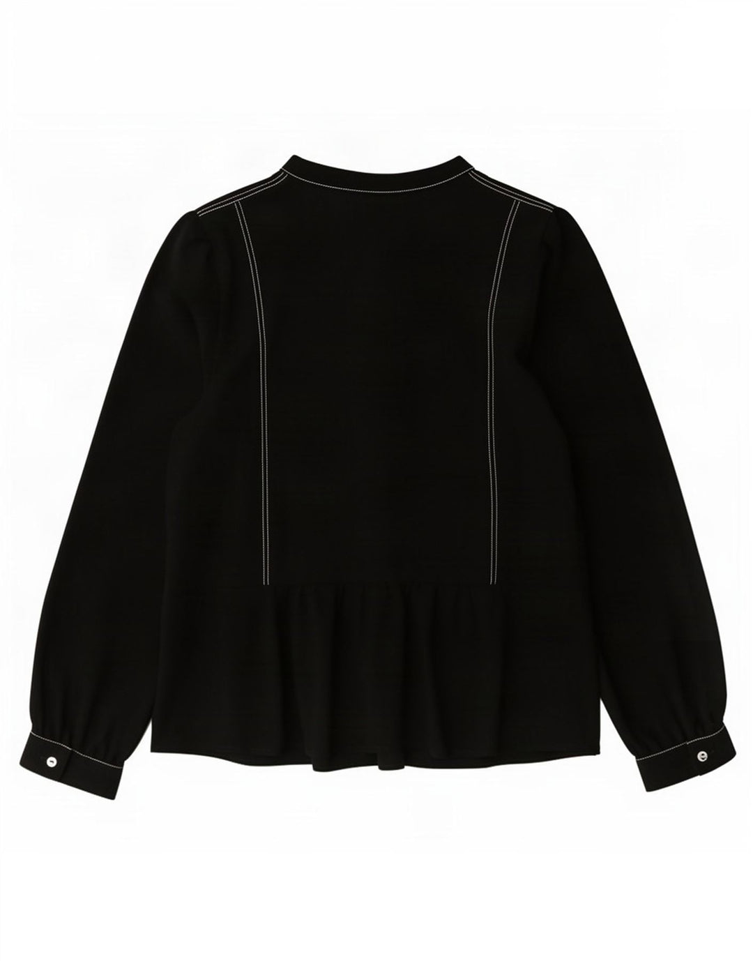 Marks & Spencer Damen Langarm-Blusenoberteil UK 16 Large Schwarz Polyester