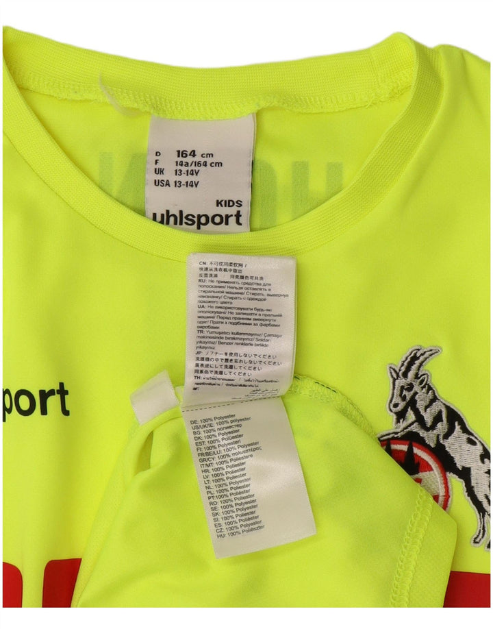 UHLSPORT Jungen FC Köln Grafik-Top, langärmelig, 13–14 Jahre, grünes Polyester