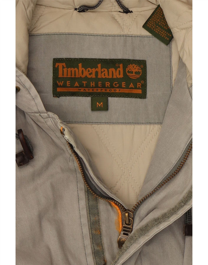 TIMBERLAND Herren-Windbreaker-Mantel mit Kapuze, UK 38, mittelgraue Baumwolle
