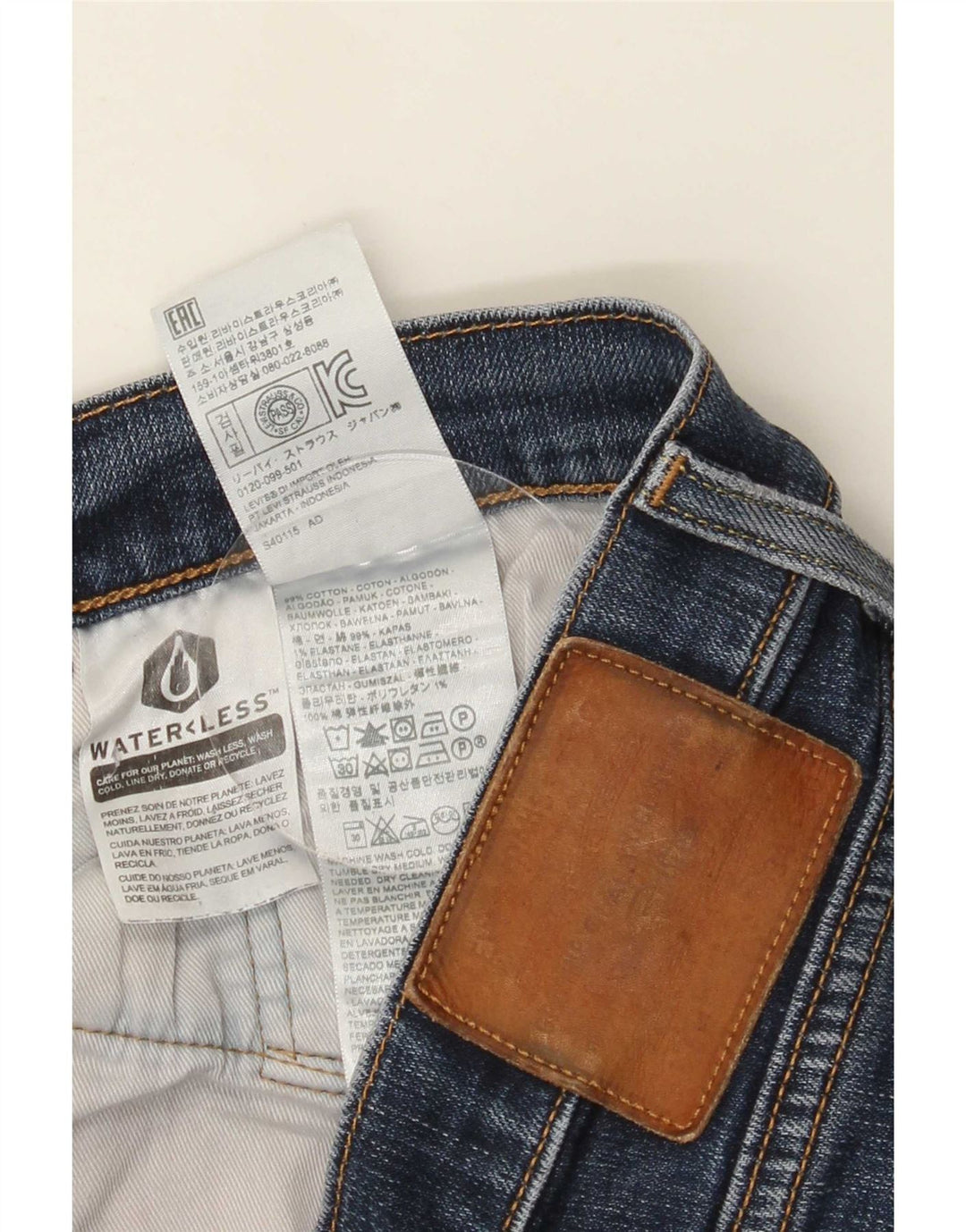 Levi's Herren Slim Jeans W34 L30 Blaue Baumwolle