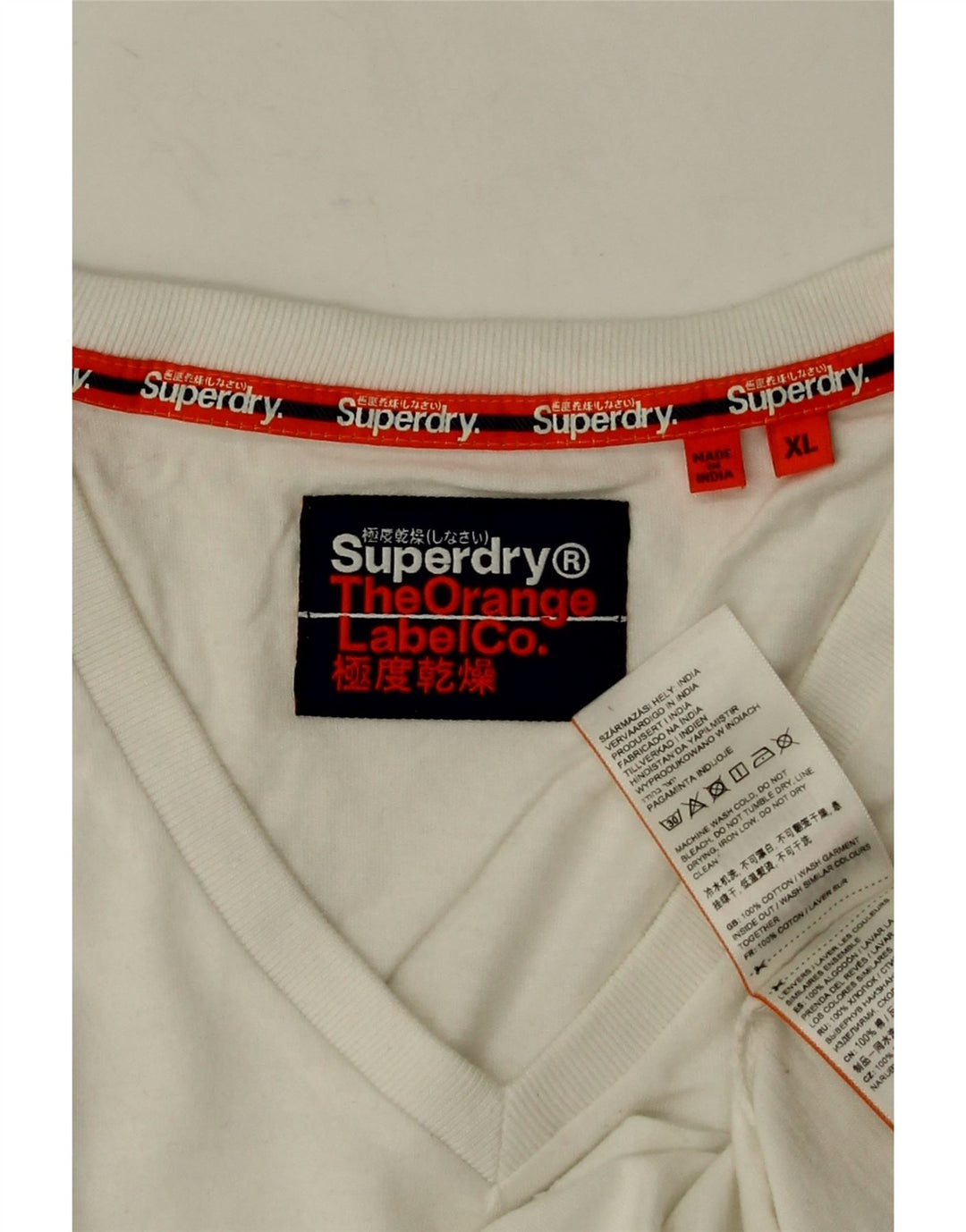 Superdry Herren T-Shirt Top XL aus weißer Baumwolle