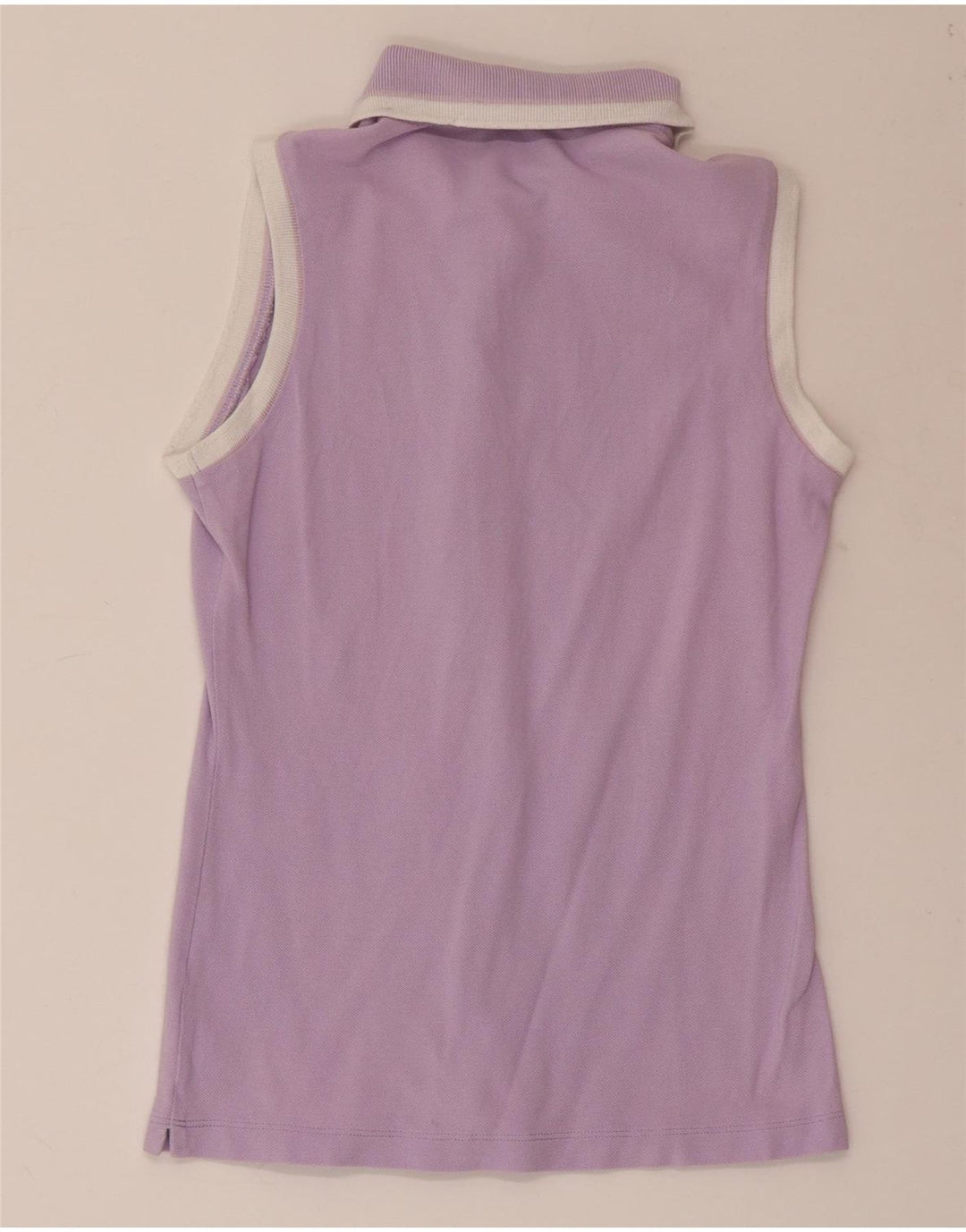 CALVIN KLEIN Damen Ärmelloses Poloshirt UK 4 XS Lila Baumwolle