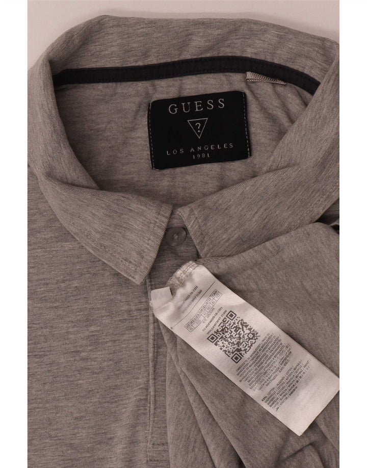 Guess Herren Poloshirt UK 42 Large Grau Baumwolle