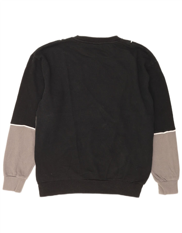 Fila Herren Grafik-Sweatshirt-Pullover aus mittelschwarzer Colourblock-Baumwolle