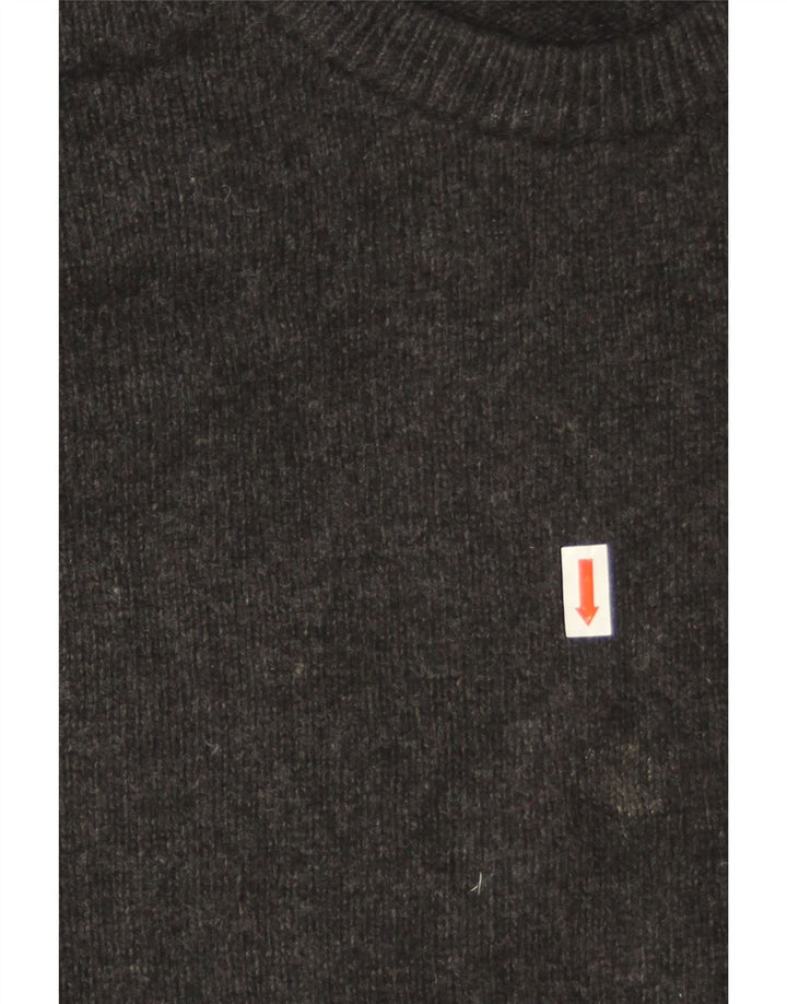 JOHN LEWIS Herren-Pullover mit Rundhalsausschnitt, groß, graue Merinowolle