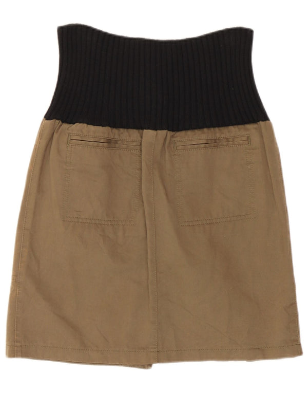 See By Chloé Damen-Cargorock mit hoher Taille IT 42 Medium W28 Khaki Baumwolle