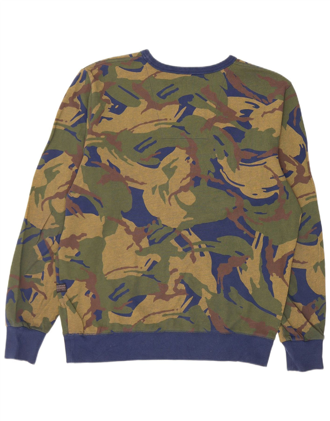 G-Star Herren Grafik-Sweatshirt mit normaler Passform, groß, grüne Tarnung