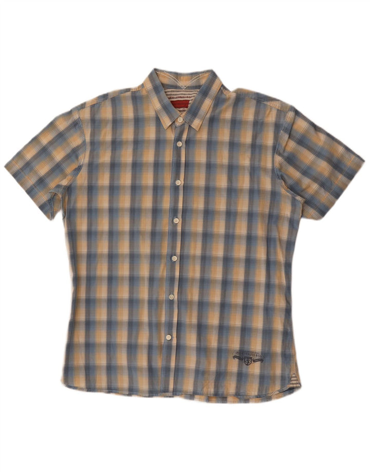 Levi's Herren-Kurzarmhemd, groß, blau kariert