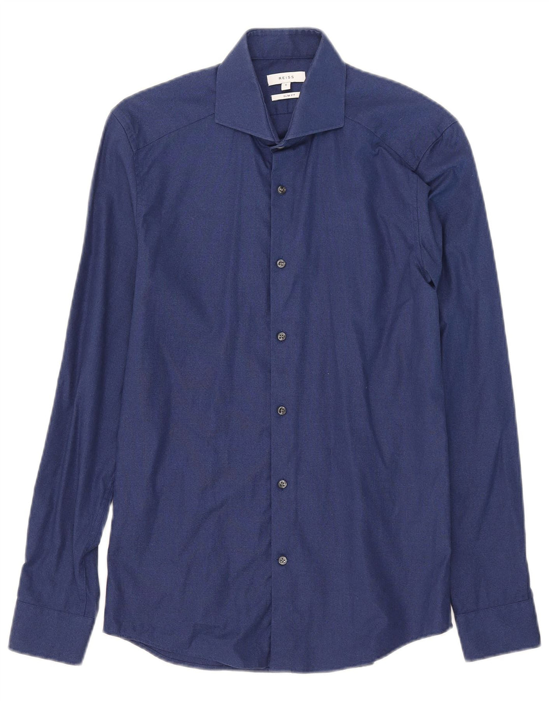Reiss Herren-Slim-Fit-Hemd, klein, marineblau, Baumwolle