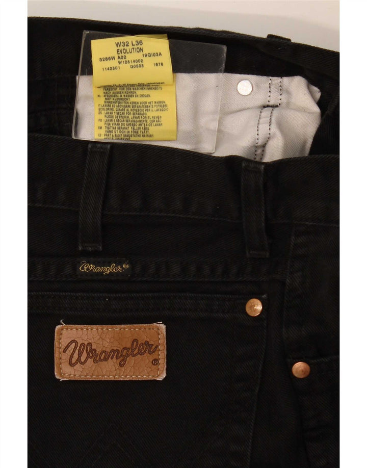 Wrangler Herren Evolution Straight Jeans W32 L36 Schwarze Baumwolle