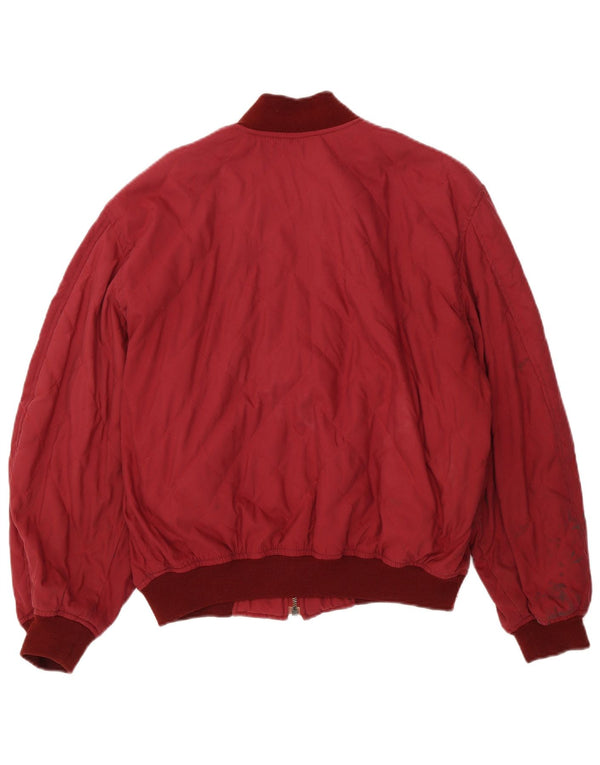 Casucci Herren-Bomberjacke mit lockerer Passform, UK 36, klein, rotes Farbblock-Polyester
