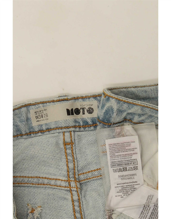 Topshop Damen-Cropped-Jeans W34 L24 Blaue Baumwolle