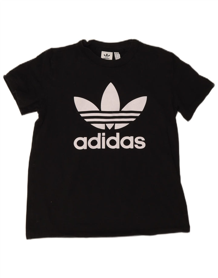 Adidas Damen Graphic T-Shirt Top UK 12 Medium Schwarz