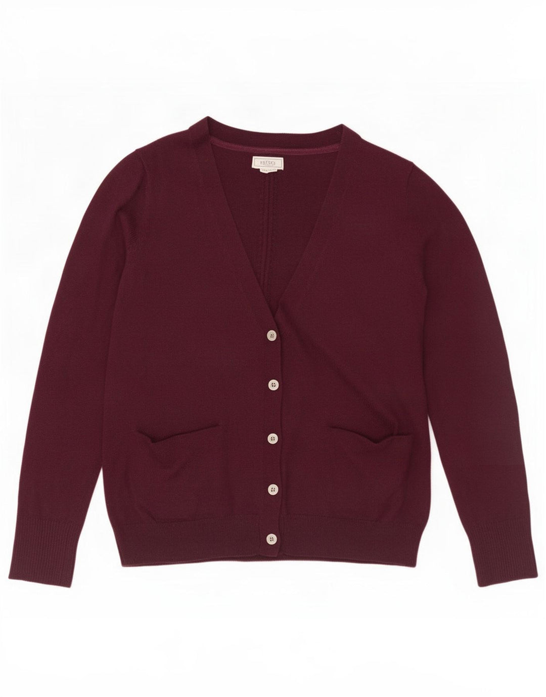 Fat Face Damen-Strickjacke, UK 12, mittleres Burgunderrot, Polyester
