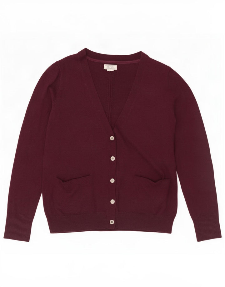Fat Face Damen-Strickjacke, UK 12, mittleres Burgunderrot, Polyester