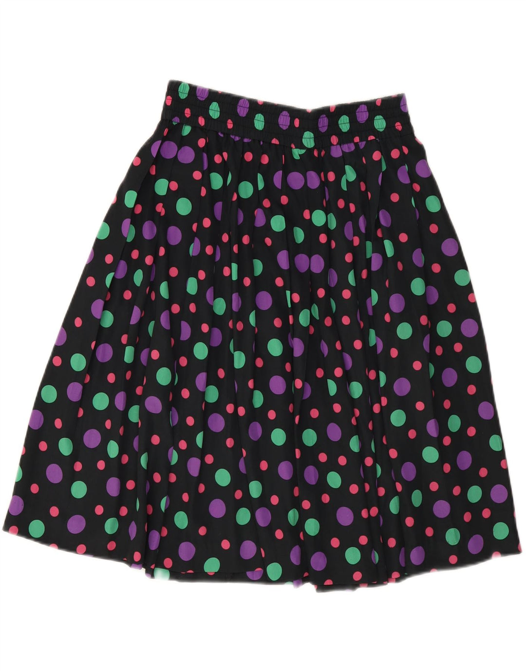 VINTAGE Womens Flared Skirt W28 Medium Black Polka Dot Vintage Vintage and Second-Hand Vintage from Messina Hembry 