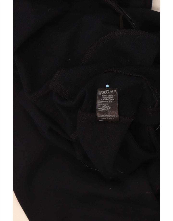 Marks & Spencer Damen-Trainingsanzug-Top-Jacke, UK 12, mittelmarineblaue Baumwolle